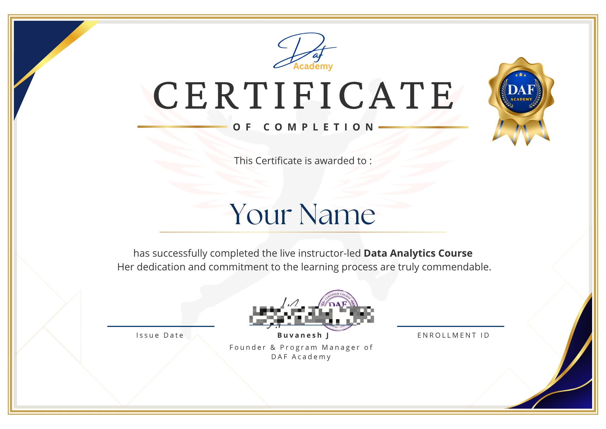 Daf Academy Digital Marketing Program Certificate